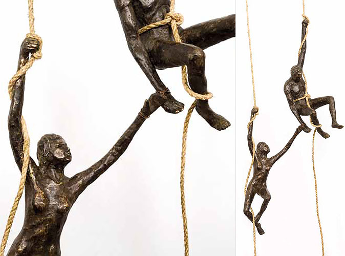 Bronce , sogas: 100cms x 32cms x 18cms